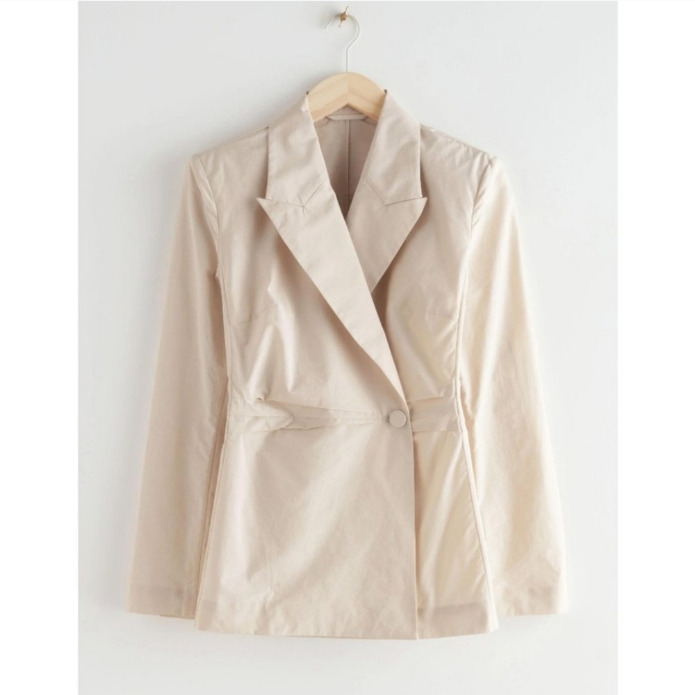 & Other Stories long sleeve wrap top in cream Sz 4 NWT